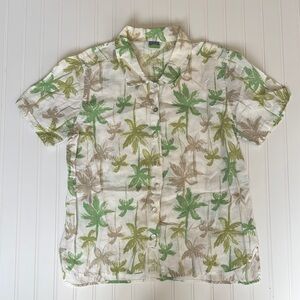 Tropical Palm Tree Button-Up Shirt
